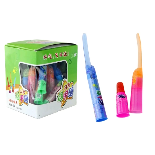 Manufacturer Wholesale Halal OEM Hot Sell Nail Lollipop Finger Sweet Lighting Candy