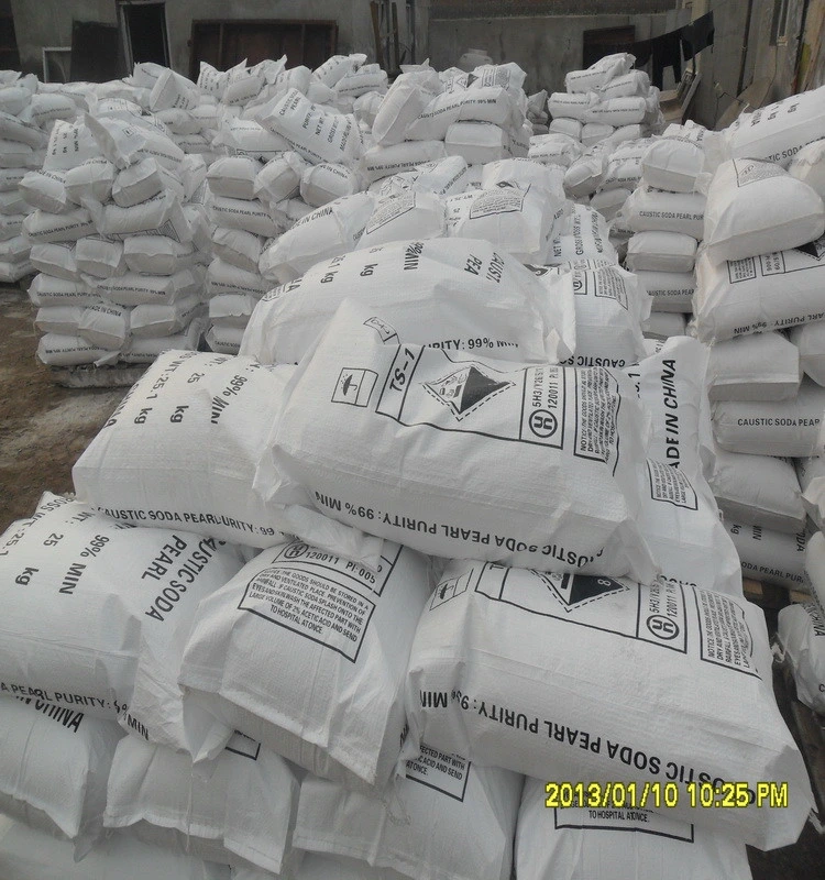 Factory 98.5% and 99% Solid Sodium Hydroxide Flakes Pearls Caustic Soda