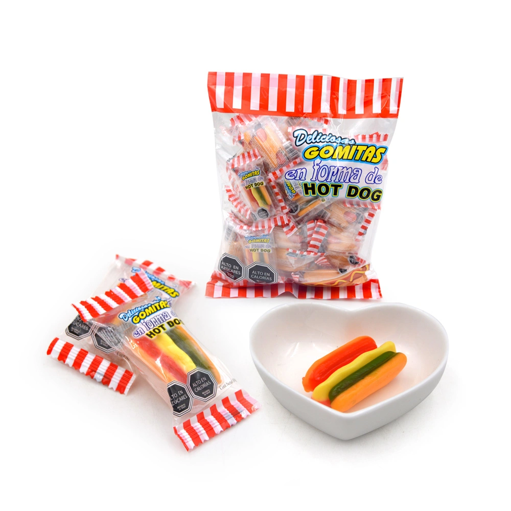 Mini Hotdog Shaped Chewy Candy Gummy Candy