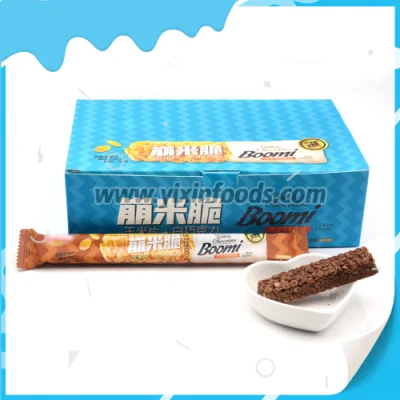 Китайское запеченное рисовое кукурузное печенье Boomi с белым шоколадом