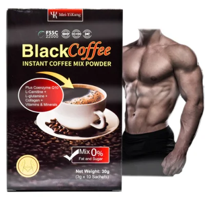  Порошок смеси растворимого кофе OEM Black Coffee.  Поддерживайте форму и улучшайте обмен веществ